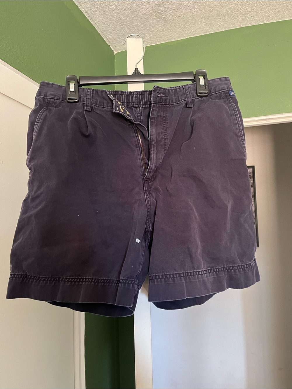 Men's Flat Front Casual Shorts - Deep Navy